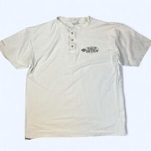 Men's 100% Cotton Ribbed Harley Davidson T Shirt Size X LARGE